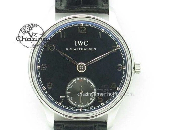 MIROTIME 1230 Effortless Portuguese IW544404 SS White Dial On Black Leather Strap A 7257